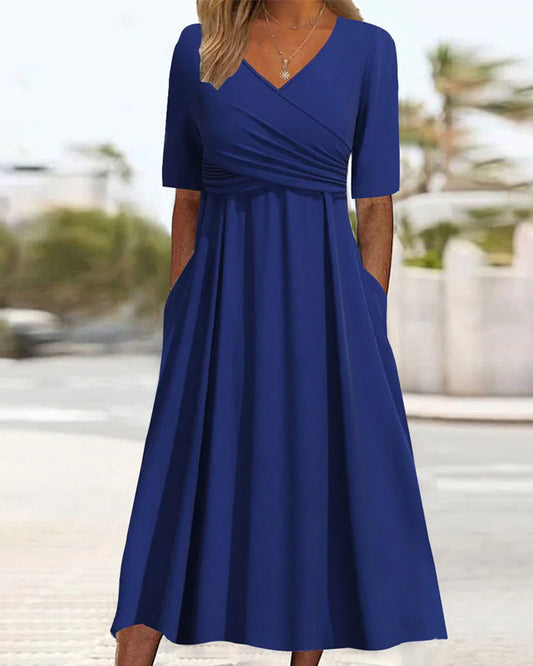 Kobieta Elegancka Wysokiej Jakości Sukienka z Flattering Silhouette