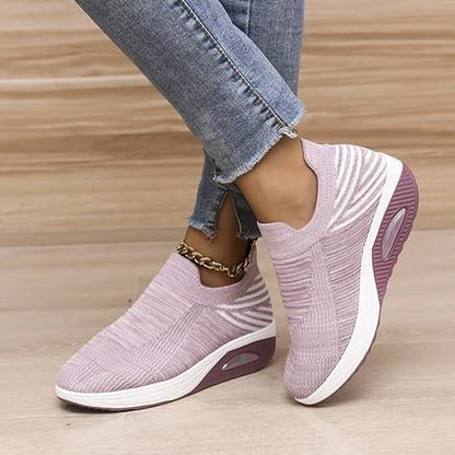 Damskie Wygodne Oddychające Sneakersy Slip-On z Miękką Wkładką