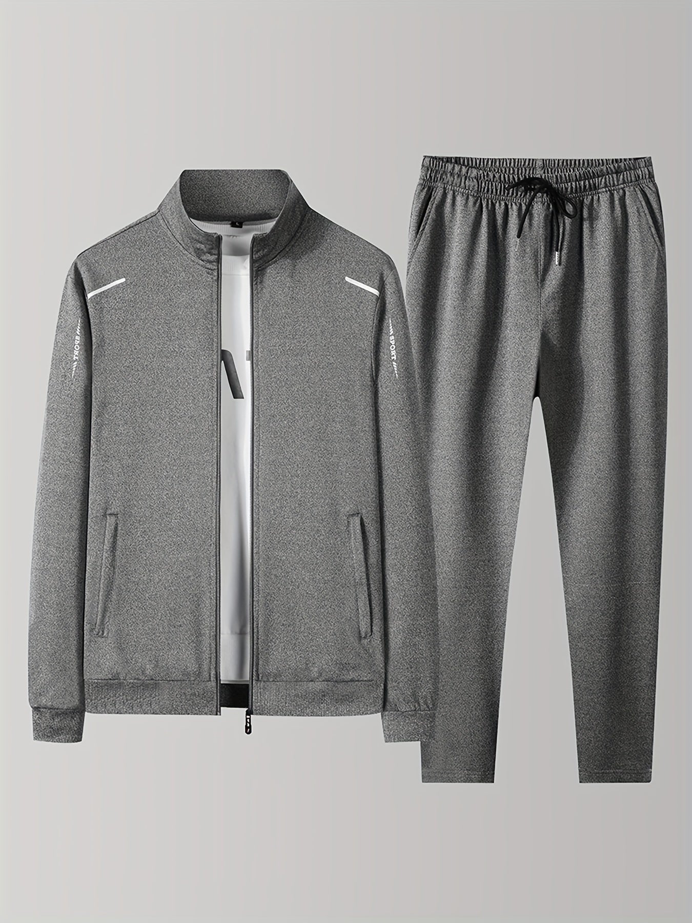 Variant image for Męski Klasyczny Sportowy Dres z Pełnym Zamkiem i Kapturem z Wysokiej Jakości Materiałów-7
