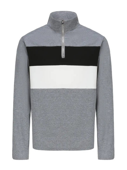 Modny Granatowy Sweter z Zamkiem Męski | Idealny na Jesień/Zimę