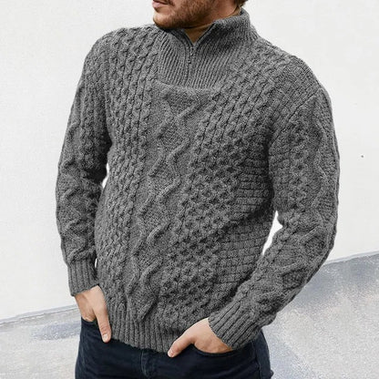 Dzianinowy Sweter z Zamkiem Męski | Idealny na Jesień/Zimę