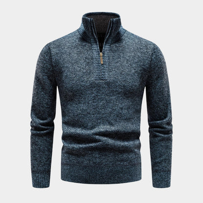 Funkcjonalny Sweter z Zamkiem i Kołnierzem Męski | Idealny na Jesień/Zimę