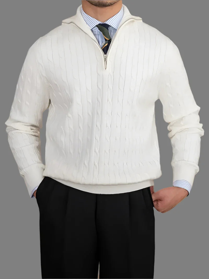 Casualowy Sweter z Zamkiem Męski | Idealny na Jesień/Zimę