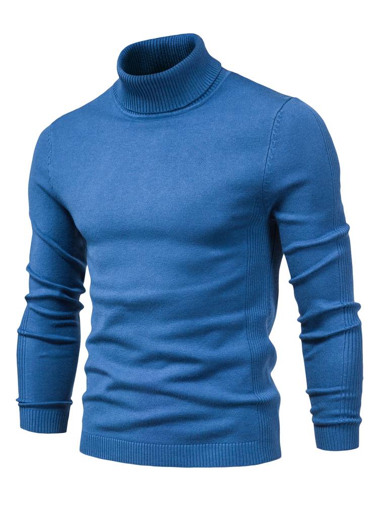 Casualowy Sweter z Kołnierzem Stojącym Slim Fit Męski | Idealny na Jesień/Zimę