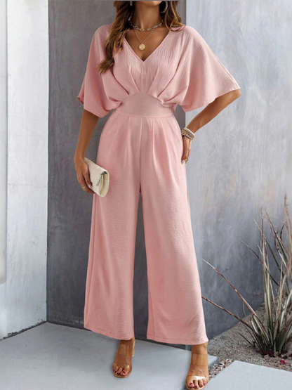 Kobiece Minimalistyczne Bawełniane Jumpsuit Damskie z Elastycznym Pasem