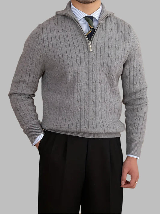 Casualowy Sweter z Zamkiem Męski | Idealny na Jesień/Zimę