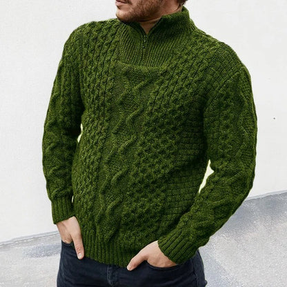 Dzianinowy Sweter z Zamkiem Męski | Idealny na Jesień/Zimę