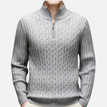 Funkcjonalny Dzianinowy Sweter z Zamkiem Męski | Idealny na Jesień/Zimę