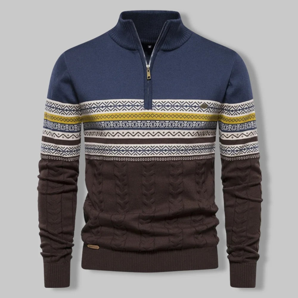 Vintage Sweter z Zamkiem Męski | Idealny na Jesień/Zimę