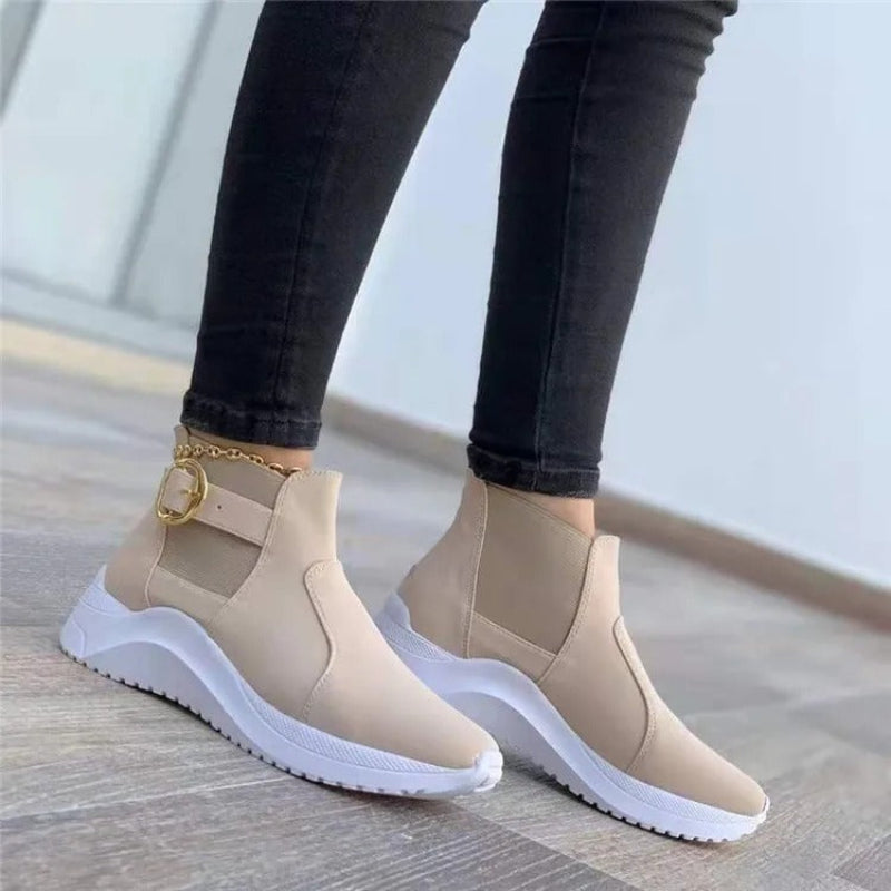 Eleganckie Wsuwane Buty Za Kostkę Z Klamrą Damski | Chic i Idealne na Wszystkie Sezony