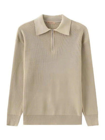 Stylowy Sweter z Półzamkiem i Kołnierzem Męski | Idealny na Jesień/Zimę