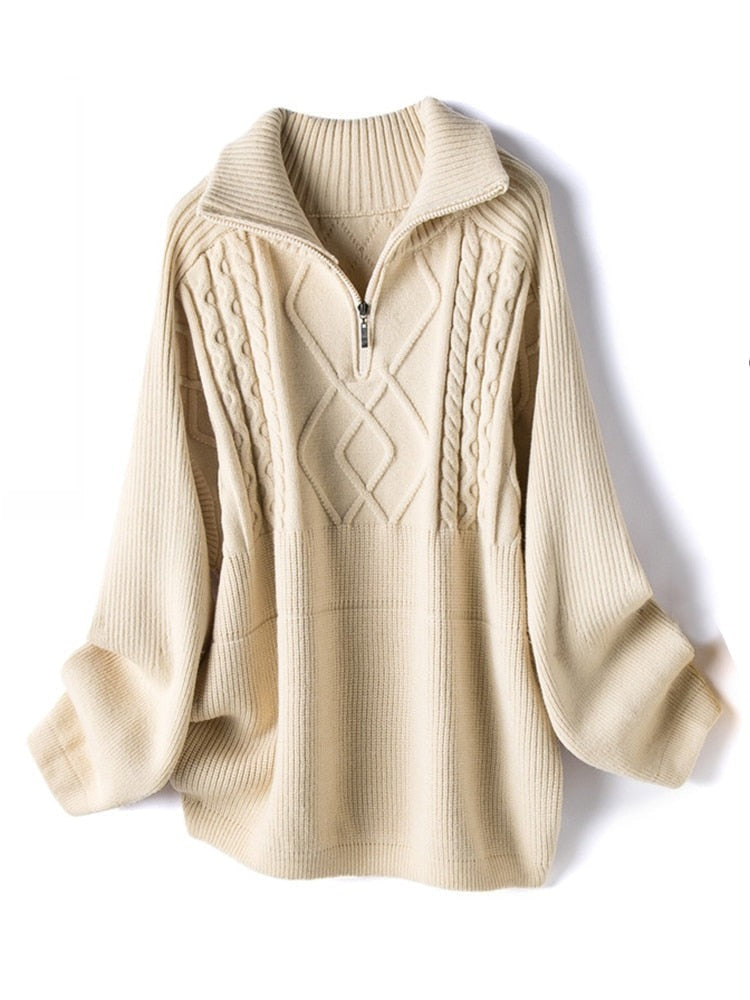 Casualowy Sweter z Wzorem Geometrycznym Damski | Idealny na Jesień/Zimę