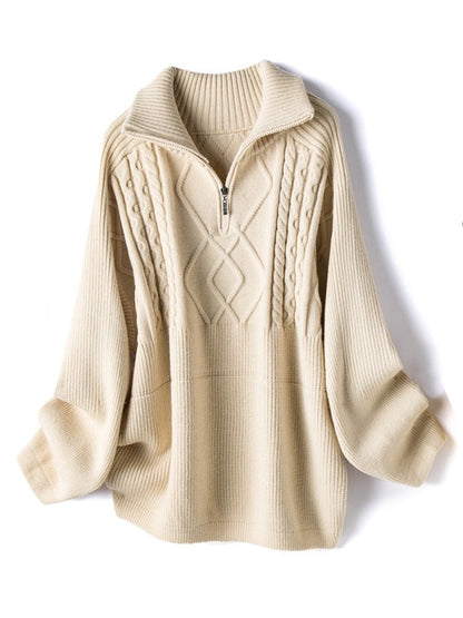 Casualowy Sweter z Wzorem Geometrycznym Damski | Idealny na Jesień/Zimę