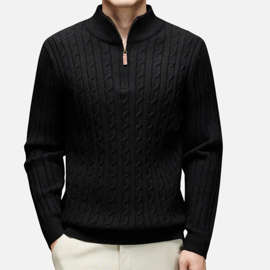 Funkcjonalny Dzianinowy Sweter z Zamkiem Męski | Idealny na Jesień/Zimę