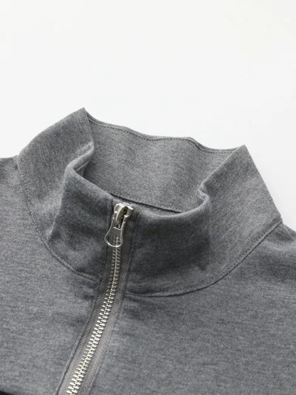 Modny Granatowy Sweter z Zamkiem Męski | Idealny na Jesień/Zimę