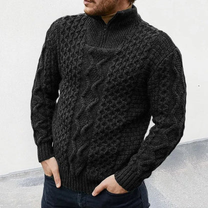 Dzianinowy Sweter z Zamkiem Męski | Idealny na Jesień/Zimę
