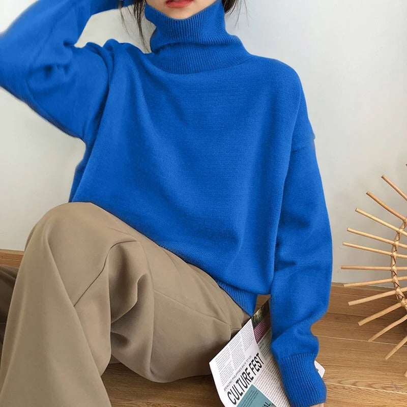 Elegancki Golfowy Sweter Dzianinowy Damski | Idealny na Jesień/Zimę