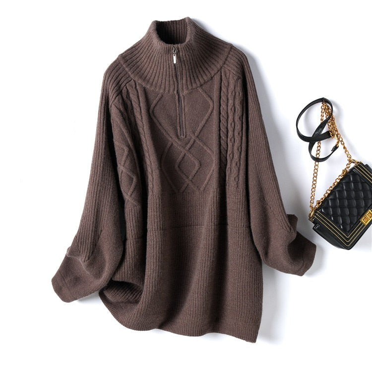 Casualowy Sweter z Wzorem Geometrycznym Damski | Idealny na Jesień/Zimę