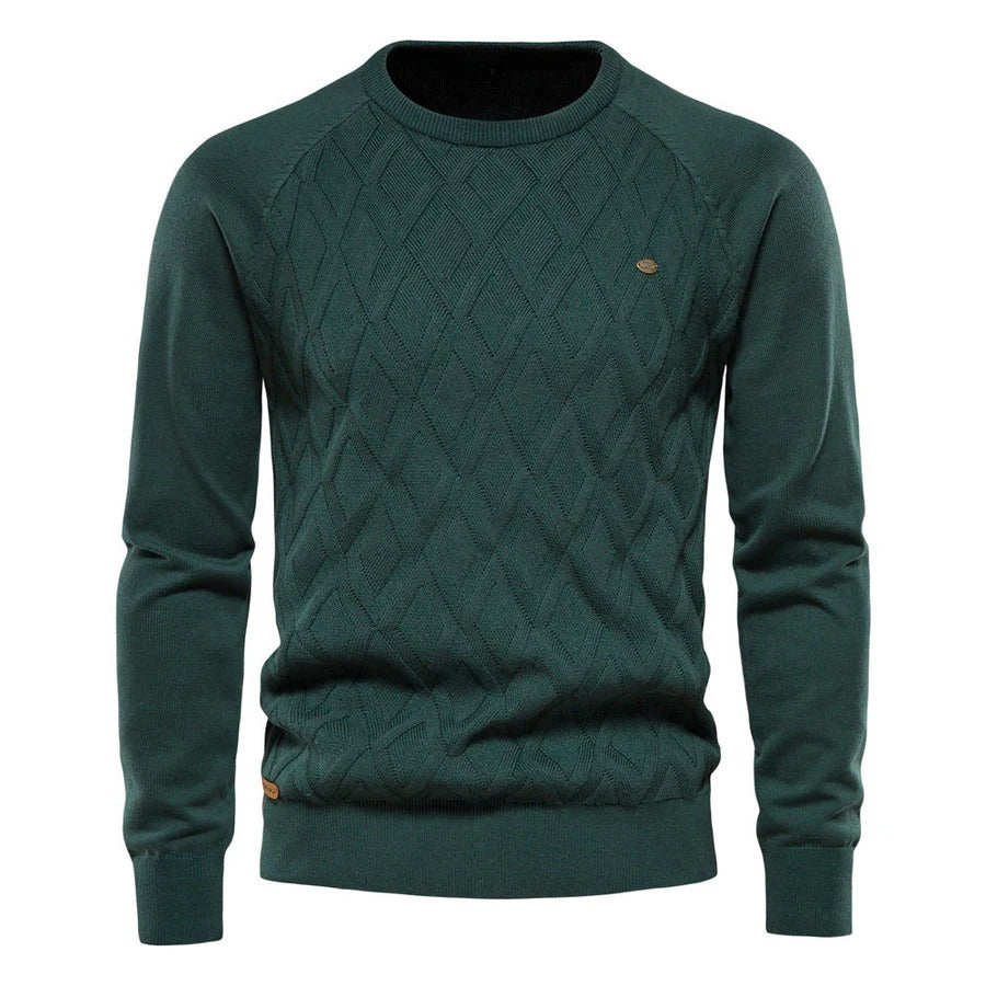 Wygodny Sweter z Okrągłym Dekoltem Męski | Idealny na Jesień/Zimę