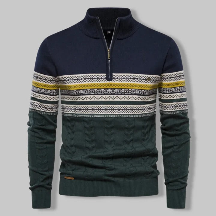 Vintage Sweter z Zamkiem Męski | Idealny na Jesień/Zimę