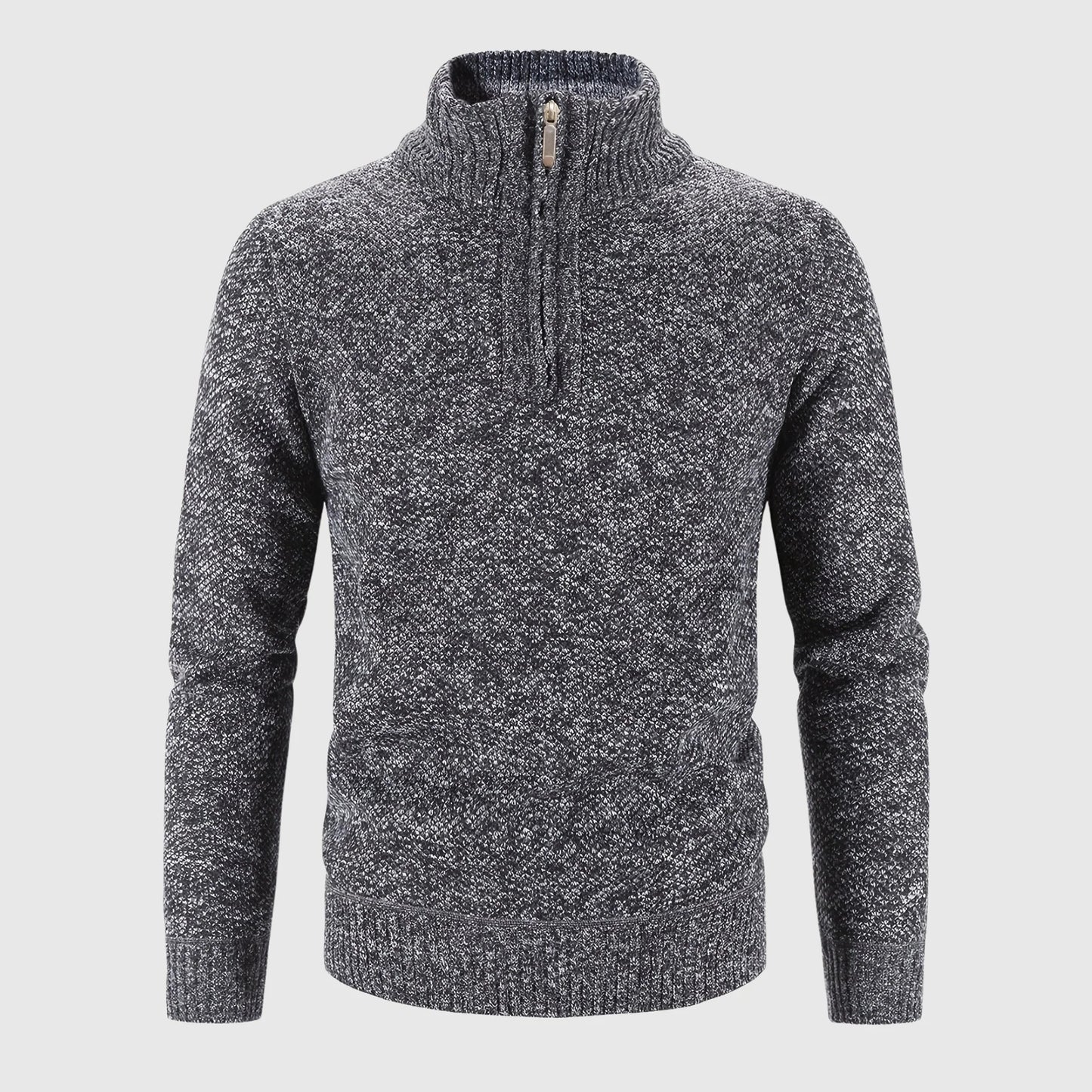 Funkcjonalny Sweter z Zamkiem i Kołnierzem Męski | Idealny na Jesień/Zimę