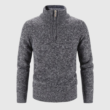 Funkcjonalny Sweter z Zamkiem i Kołnierzem Męski | Idealny na Jesień/Zimę