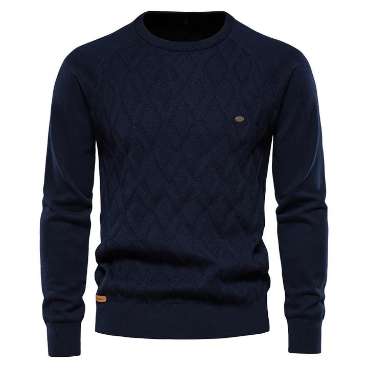 Wygodny Sweter z Okrągłym Dekoltem Męski | Idealny na Jesień/Zimę