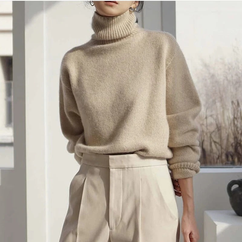 Elegancki Golfowy Sweter Dzianinowy Damski | Idealny na Jesień/Zimę