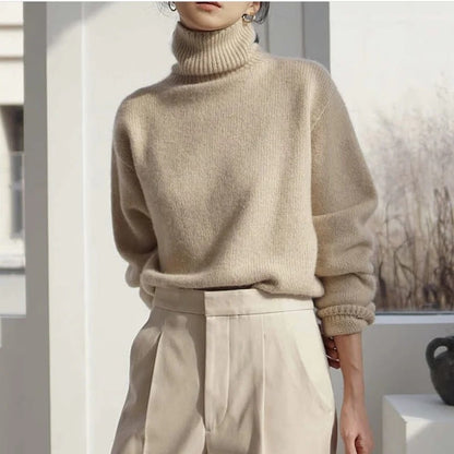Elegancki Golfowy Sweter Dzianinowy Damski | Idealny na Jesień/Zimę