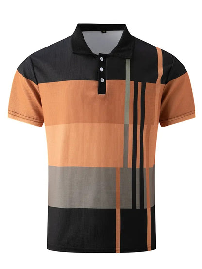 Casualowa Koszulka MusleFit W Blokach Kolorystycznych Z Guzikiem Męski | Idealna na Wiosnę/Lato