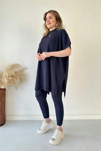 Komplet Damski Elegancki Dres z Wygodnym Fasonem i Miękkiej Dzianiny