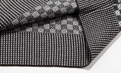 Elegancki Sweter Fleece w Kratę Męski | Idealny na Jesień/Zimę