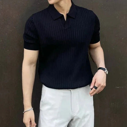 Męskie Eleganckie Bawełniane Poloshirt z Klasycznym Krojem
