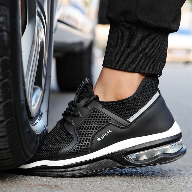Męskie Wygodne Syntetyczne Buty Robocze z Stalowym Noskiem z Ergonomiczną Konstrukcją