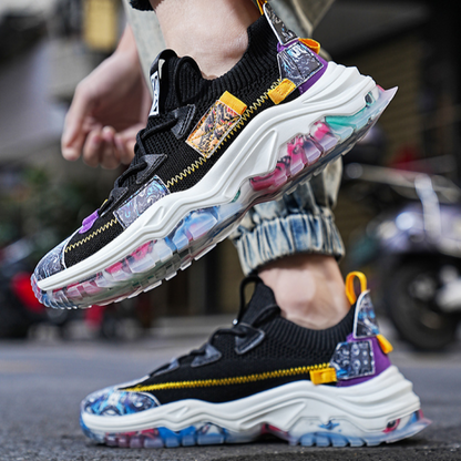 Variant image for Męskie Stylowe Sneakersy z Różnymi Teksturami z Grubą Podeszwą z Wysokiej Jakości Tkanin Syntetycznych-23