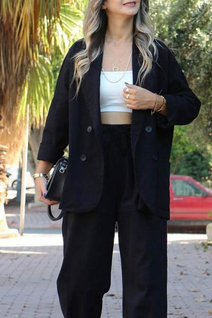 Variant image for Kobiety Stylowy Wysokiej Jakości Zestaw Casualowy z Luźnym Topem i Spodniami Bootcut-13