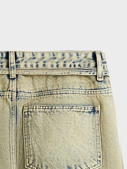 Wypłowiałe Jeansy Vintage Piaskowy Denin Męski | Idealny na codzienne dni