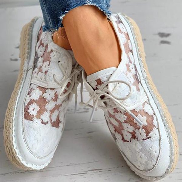 Damskie Stylowe Buty Ortopedyczne z Kwiatowym Wzorem z Wysokiej Jakości Tkaniny
