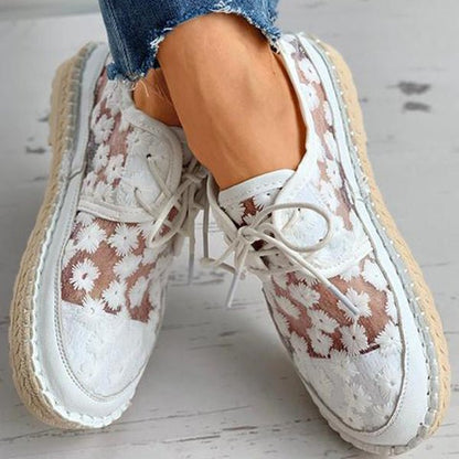 Damskie Stylowe Buty Ortopedyczne z Kwiatowym Wzorem z Wysokiej Jakości Tkaniny