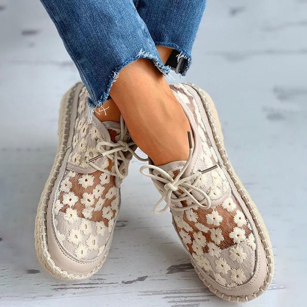 Damskie Stylowe Buty Ortopedyczne z Kwiatowym Wzorem z Wysokiej Jakości Tkaniny