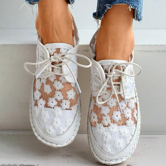 Damskie Stylowe Buty Ortopedyczne z Kwiatowym Wzorem z Wysokiej Jakości Tkaniny