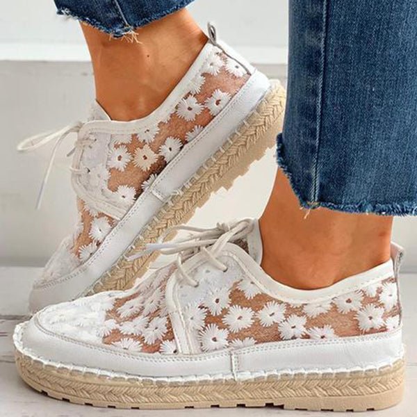 Damskie Stylowe Buty Ortopedyczne z Kwiatowym Wzorem z Wysokiej Jakości Tkaniny