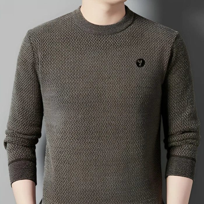Variant image for Damski Ciepły Wełniany Sweter z Fleece'owym Wnętrzem i Klasycznym Krojem-15