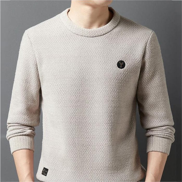 Variant image for Damski Ciepły Wełniany Sweter z Fleece'owym Wnętrzem i Klasycznym Krojem-4