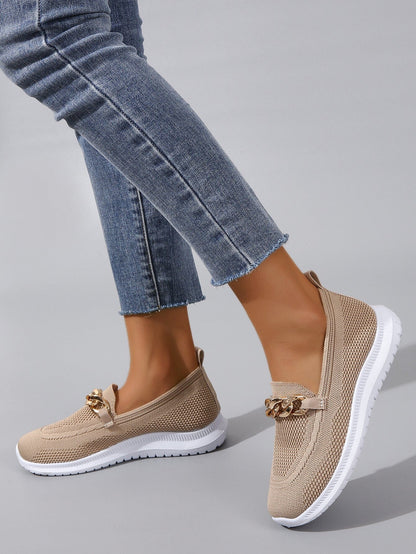 Damskie Wygodne Oddychające Sneakersy Slip-On z Łatwym Zakładaniem