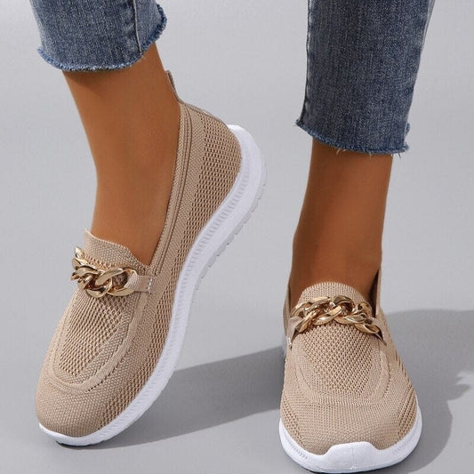 Damskie Wygodne Oddychające Sneakersy Slip-On z Łatwym Zakładaniem