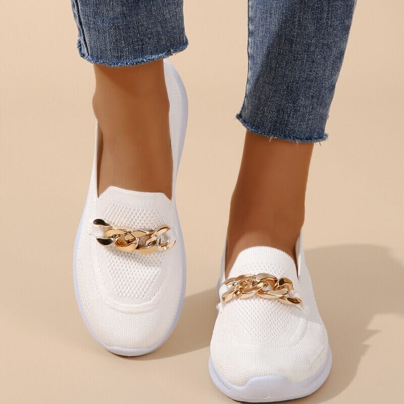 Damskie Wygodne Oddychające Sneakersy Slip-On z Łatwym Zakładaniem