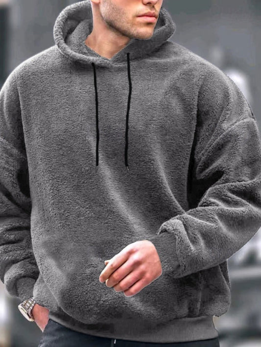 Męska Stylowa Bawełniana Hoodie z Kapturem z Przednimi Kieszeniami
