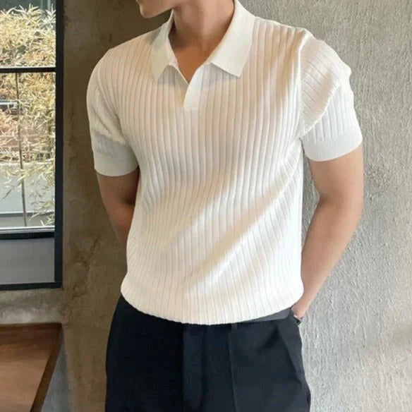 Męskie Eleganckie Bawełniane Poloshirt z Klasycznym Krojem